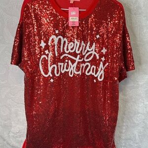 Simply Southern Red Sequin "Merry Christmas" Mini Dress